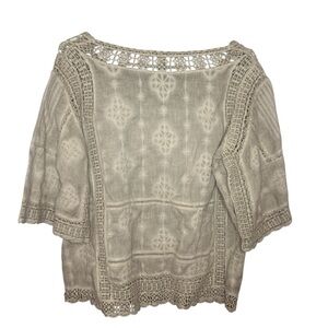 Democracy Embellished Cream shirt size small